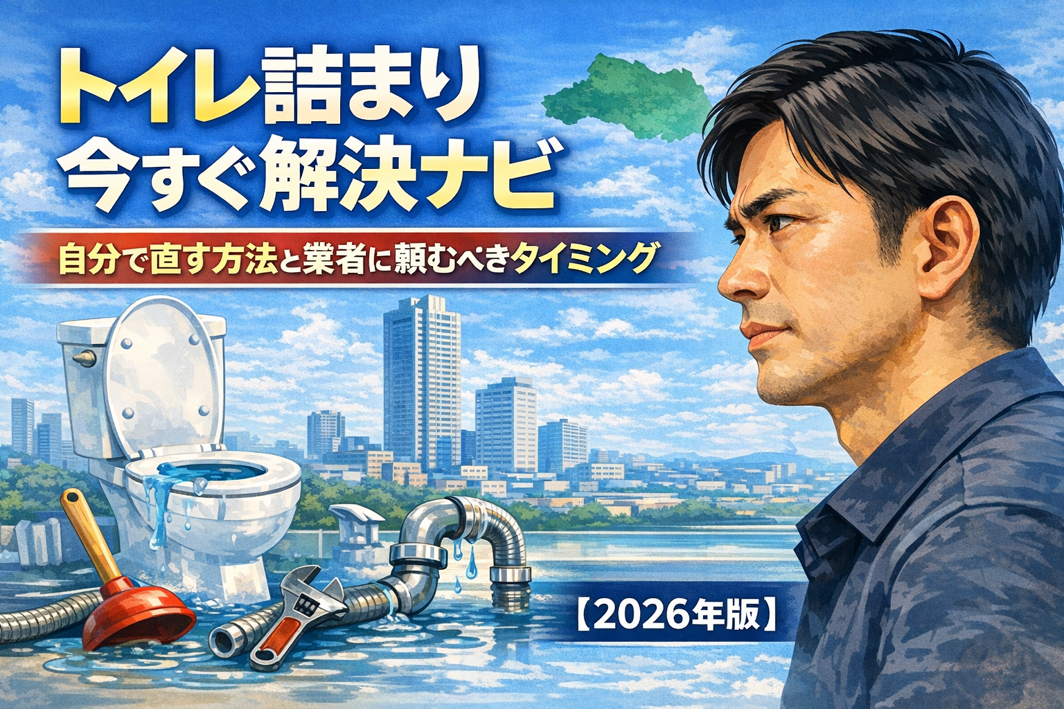 トイレ詰まり今すぐ解決ナビ｜自分で直す方法と業者に頼むべき判断基準【2026年版】